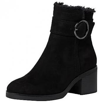 S.Oliver Women's Black Ankle Boots Microfibre with Zip Fastening