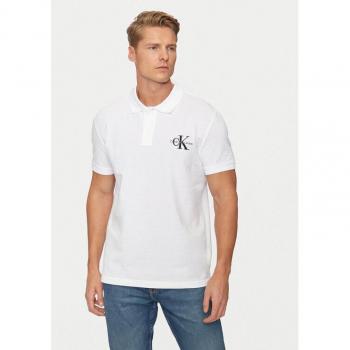Camisa polo blanca CK Jeans con logo y número J30J325664