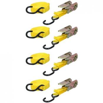 Cinghie di Fissaggio a Cricchetto 5,1 Metri 130kg Set da 4 Pezzi