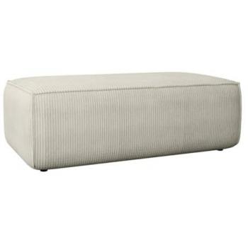 Velluto Beige Pouf Amelia con Coste