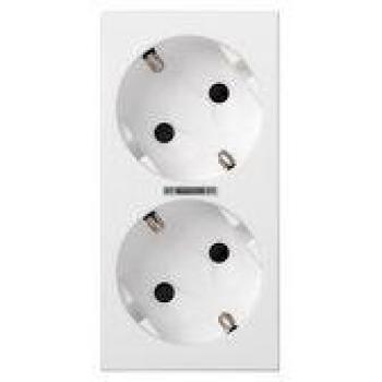 Base Doble Enchufe Schuko Con Led Blanco 50010432-030