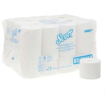 Rouleaux de Papier Toilette Scott 4007 2-Couches Kokerloos Blanc