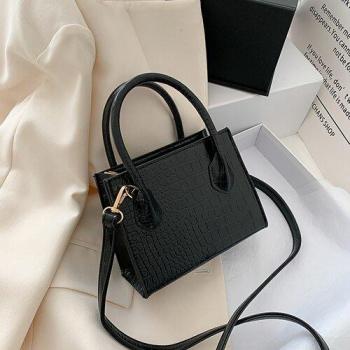 Bolso pequeño de cuero PU con estampado de cocodrilo