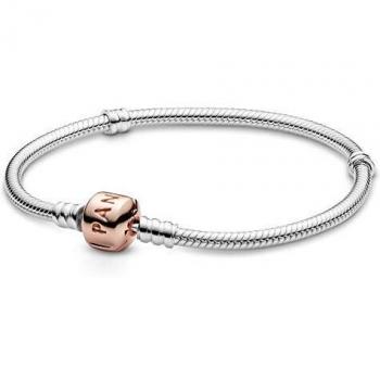 Bracciale Pandora Catena a Serpente 1k in Argento e Oro Rosa 21