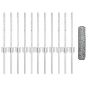 Clôture Argentée VidaXL 0,4 m x 25 m en Acier Galvanisé
