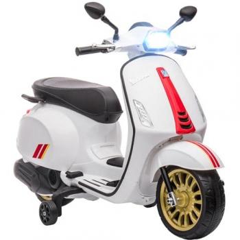Scooter électrique enfant Vespa 6V avec musique MP3, port USB, phare et 2 roues