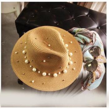 Lady Beach Sun Hat – Pearl Accent