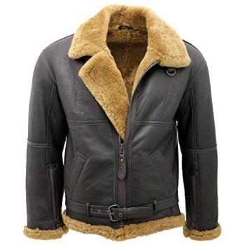 Men’s Colchester RAF Aviator Jacket – Brown Sheepskin, XS
