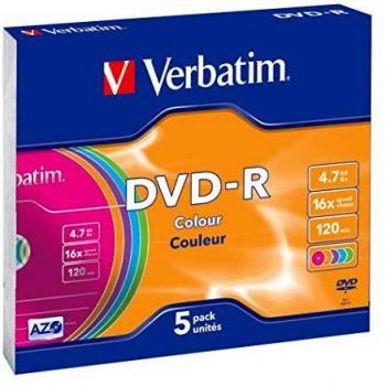 DVD-R 4.7GB 16X COLOR SLIM 5.PZ S