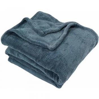 Plaid polaire bleu orage 180x230 cm