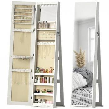 Mdf Joyero con Vidrio Crema y Sistema de Seguridad LED