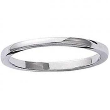 Rhodium-Plated 'Lien d'Amour' silver wedding band