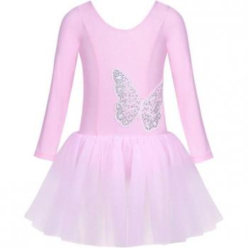 Vestido de Gimnasia para Niñas con Tul y Lentejuelas