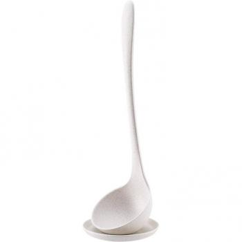 Hittebestendige Tarwe Stro Soepservering lepeler met Schotel Tray