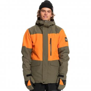 Giacca XL Quiksilver Mission Block Color Marrone-Orange