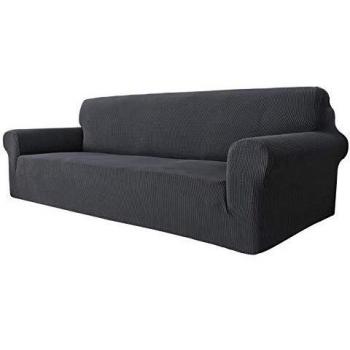 MAXIJIN Grey Couch Slipcover for 4 Seater