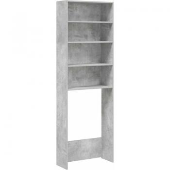 Armadio Lavatrice Grigio Cemento 64x24x190 cm