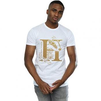 XL White Hufflepuff Shimmer T-Shirt