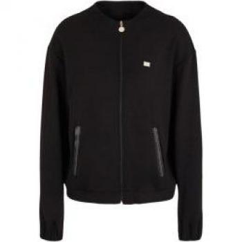 Felpa EA7 zip nera per donna