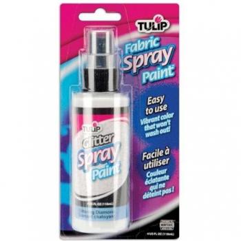 Tulip Fabric Spray Paint 4oz-Silver Diamond Glitter