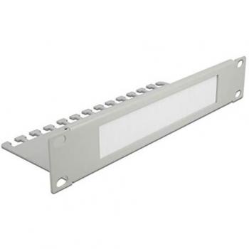 Delock 1U Cable Management Brush Strip, 10 Inch, Grey