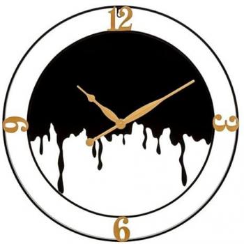Orologio rotondo in metallo nero e dorato Ø 66 cm