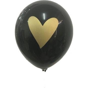 Fleurs d’or à cœur – Pack de 12 ballons festifs