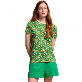 Green Tropical Tee for Women – Orla Kiely Regatta – Size 4