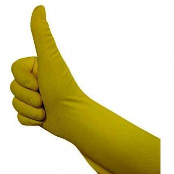 Gummihandschuhe Latex Haushaltshandschuhe Baumwollvelourisierung CE Pro-Fit (1 Paar Gr. 10
