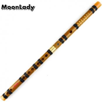 Flauta Dizi de bambú con teclas separables, línea negra, instrumento musical tradicional chino
