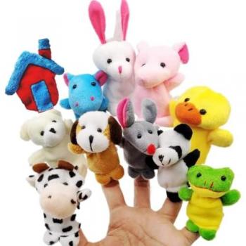 Giocattoli a dito animali in peluche
