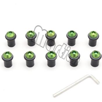 10 Piece 5mm Motorcycle Windscreen Bolt and Nut Fastener Kit for Kawasaki Z250 Z300 Z750 Z800 ER6N Z1000 Z1000SX
