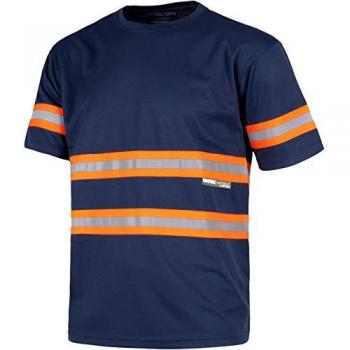 Camiseta de Trabajo con Cintas Reflectantes y Costuras Reforzadas