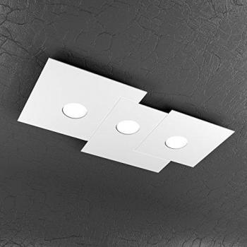 Plafoniera Moderna Rettangolare Bianco 3 Luci Gx53 Slim Top Light Plate 1129/PL3 R-BI