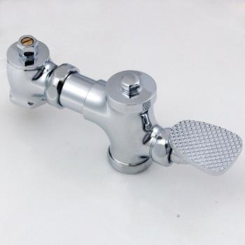 Foot‑Press Chrome Flush Valve (Solid Brass)