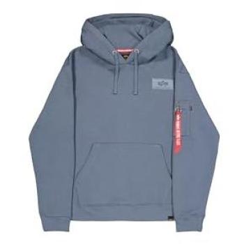 Men's XL Alpha Industries Hoodie, Back Print, Denim Blue