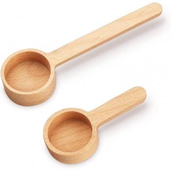 Cucharas de madera para café y té, 2 piezas, 3,93 y 6,61 pulgadas