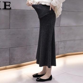 Knitted Long Swing Skirt for Pregnant Women