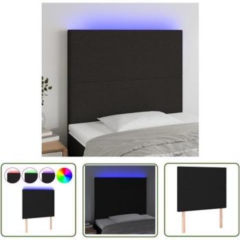 Testiera Letto Luminoso Nera 100×5×118 cm