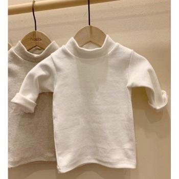 Camiseta Infantil Pura Primavera-Otoño, Color Algodón Medio-Alto, Todo-A-Juego Top