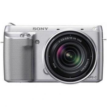 Sony NEX-F3KS Systemkamera (16 Megapixel, 7,5 cm (3 Zoll) Display, 3D Schwenkpanorama, Live View, Full-HD) Inkl. SEL 18-55mm Zoom-Objektiv silber