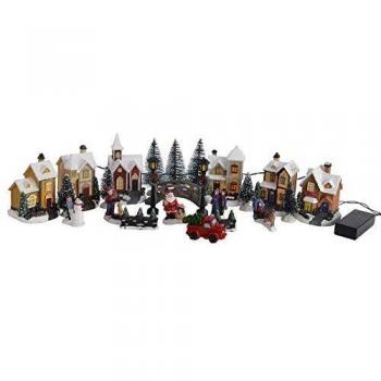 25‑teiliges Winter‑Village‑Weihnachtsdorf mit LED‑Licht