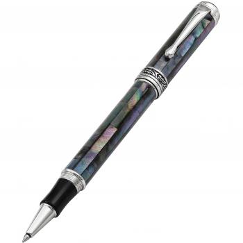 Xezo Masterpiece: Iridescent Black Mother‑of‑Pearl Platinum Roller Pen