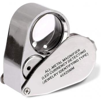 Loupe Grossissante 40x pour Bijoux avec Éclairage