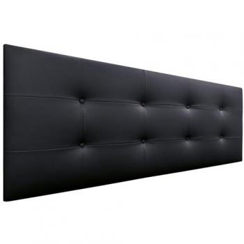 Cabecero de Cama Capitonné en Polipiel Negro 150x60cm