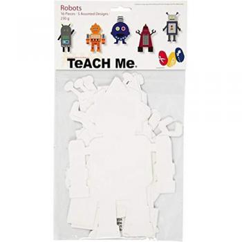 Witte Robot Collectie, 22,5-24 cm H, 15-16 cm B, 230 g, 16 Stuk | 95207