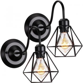 Lampada Mura Retrò con Cassa Nera