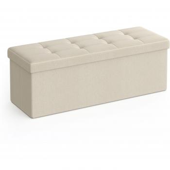 Banc pliable SONGMICS 110x38x38 cm en lin beige