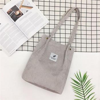 LOOZYKIT Women's Solid Corduroy Shopping Tote