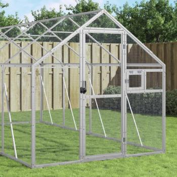 Gabbia per uccelli Argento 1,79x6x1,85 m in Alluminio